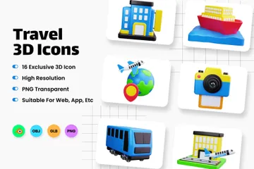 Travel 3D Icon Pack