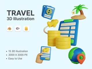 Travel 3D Icon Pack