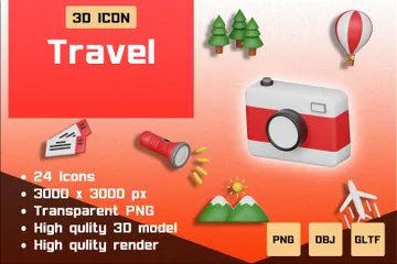 Travel 3D Icon Pack