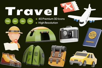 Travel 3D Icon Pack