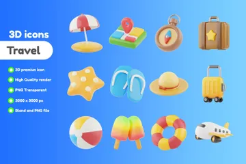 Travel 3D Icon Pack