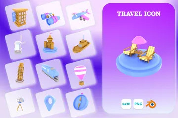 TRAVEL 3D Icon Pack