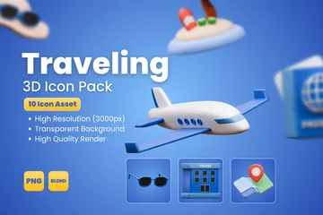 Travel 3D Icon Pack