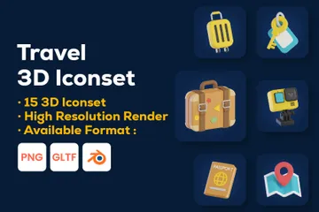 Travel 3D Icon Pack