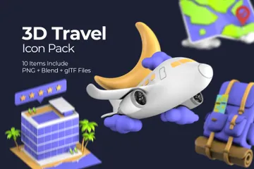 Travel 3D Icon Pack