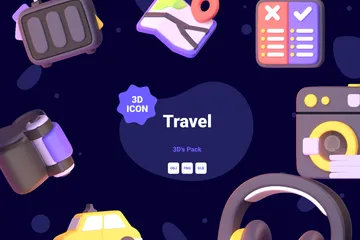 Travel 3D Icon Pack