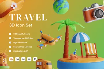 Travel 3D Icon Pack