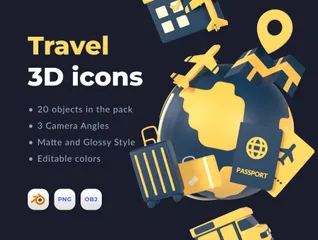 Travel 3D Icon Pack