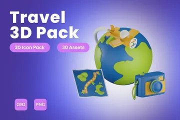 Travel 3D Icon Pack