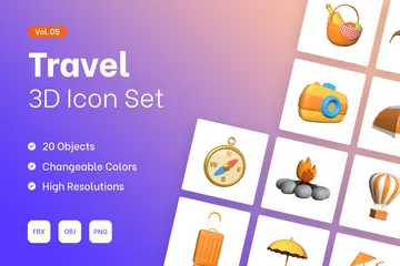 Travel 3D Illustration Pack