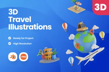 Travel 3D Illustration Pack