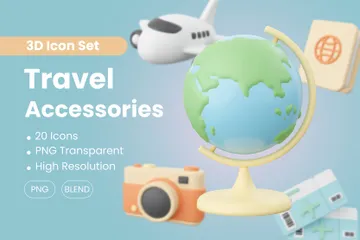 Travel Accessories 3D Icon Pack