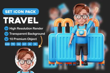 Travel Agency 3D Icon Pack