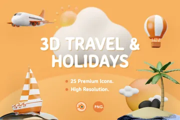 Travel And Holidays 3D Illustration Pack