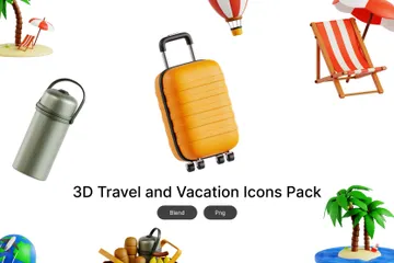 Travel And Vacation 3D Icon Pack