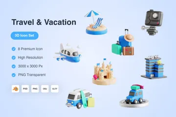旅行と休暇 3D Iconパック