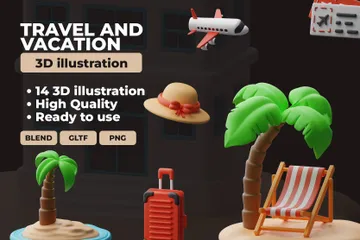 Travel And Vacation 3D Icon Pack