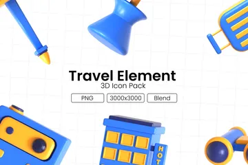 Travel Element 3D Icon Pack