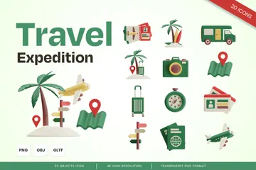 Travel Expedition 3D Icon Pack