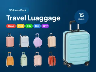 Travel Luggage Product 3D Icon Pack