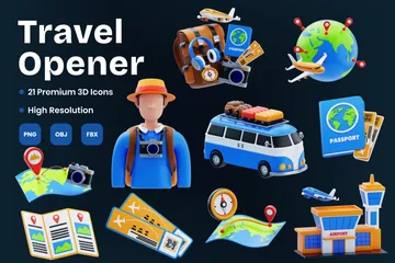 Travel Opener 3D Icon Pack