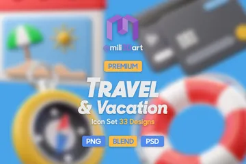 Travel & Vacation 3D Icon Pack