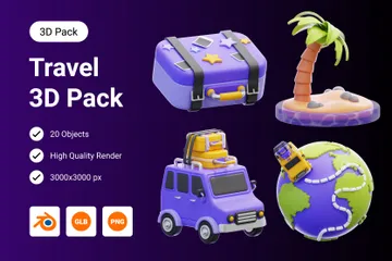 Travel & Vacation 3D Icon Pack