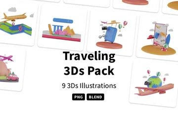 Traveling 3D Illustration Pack