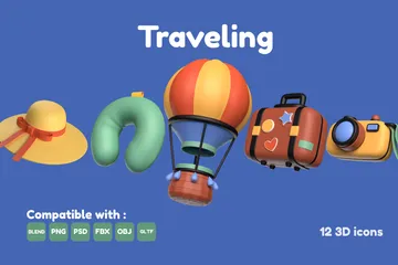 Traveling 3D Icon Pack