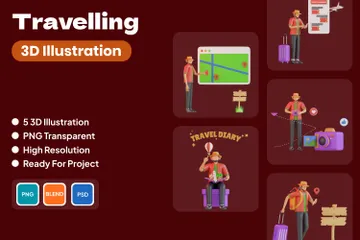 Travelling 3D Illustration Pack