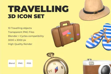 Travelling 3D Icon Pack