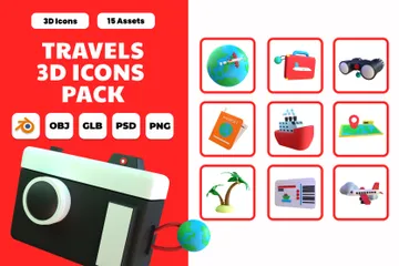 Travels 3D Icon Pack