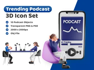 Trend-Podcast 3D Illustration Pack