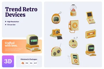 Trend Retro Device 3D Icon Pack
