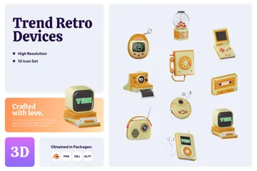 Trend Retro Gerät 3D Icon Pack