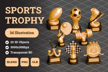 Troféu Esportivo Pacote de Icon 3D