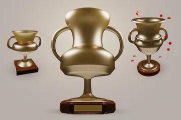 Troféus de Ouro Pacote de Icon 3D