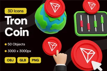 Tron Crypto Coin 3D Icon Pack