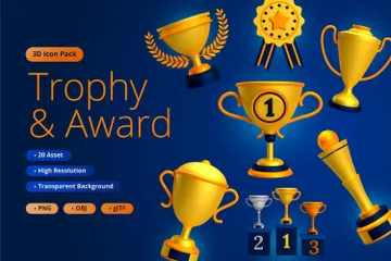 Trophy And Award 3D Icon Pack