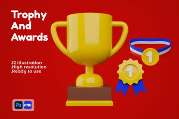 Trophy And Awards 3D Illustration Pack
