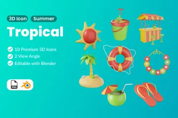 Tropical 3D Illustration Pack