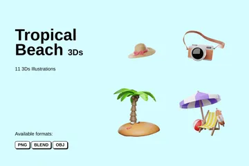 Tropical Beach 3D Icon Pack