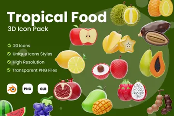 Tropical Fruit 3D Icon Pack