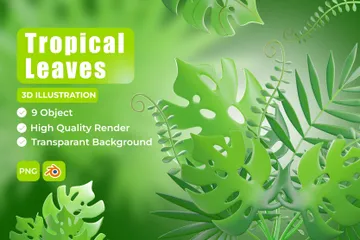 Tropische Blätter 3D Icon Pack