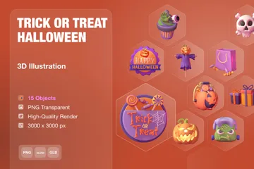Truco o trato de Halloween Paquete de Icon 3D