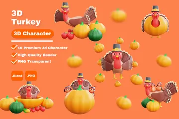 Turkey 3D Icon Pack