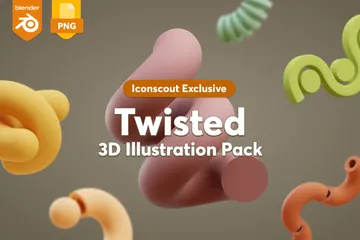 Twisted Shape 3D Illustration Pack