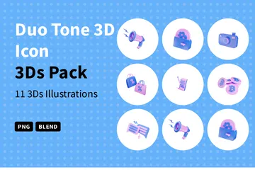Duo Tone 3D Icon Pack