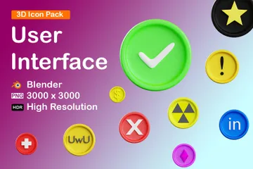 Benutzeroberfläche 3D Icon Pack