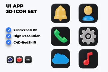 UI App 3D Icon Pack